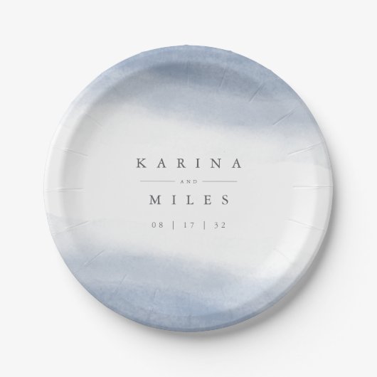 Assiettes En Carton Mariage d'aquarelle côtière Ebb Tide (Devant)