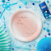 Assiettes En Carton Mariage d'aquarelle de calligraphie minimaliste (Fête)