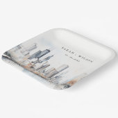 Assiettes En Carton Mariage d'aquarelle de Chicago, Illinois City Scap (Angulaire)