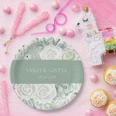 Assiettes En Carton Mariage d'aquarelle de couleur rouille (Fête)