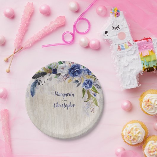 Assiettes En Carton Mariage d'aquarelle de la marine (Fête)