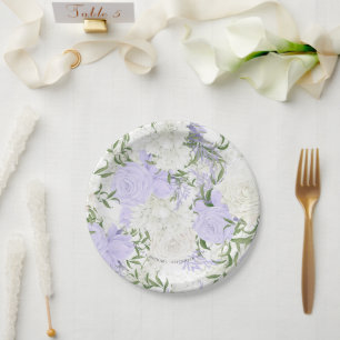 Assiettes En Carton Mariage d'aquarelle de périwinkle botanique