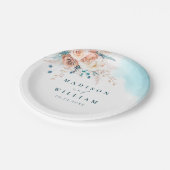 Assiettes En Carton Mariage d'aquarelle de plage (Angle)