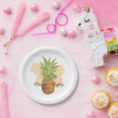 Assiettes En Carton Mariage d'aquarelle d'été pour ananas tropicaux (Fête)