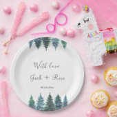 Assiettes En Carton Mariage d'aquarelle d'hiver (Fête)