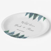 Assiettes En Carton Mariage d'aquarelle d'hiver (Angle)