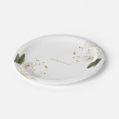 Assiettes En Carton Mariage d'aquarelle florale (Angle)