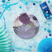 Assiettes En Carton Mariage d'aquarelle florale de lavande violette mo (Fête)