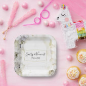 Assiettes En Carton Mariage d'aquarelle florale d'Hydrangea blanc (Fête)