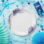 Assiettes En Carton Mariage d'aquarelle Iris violet (Fête)