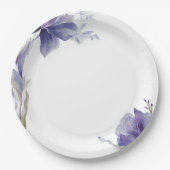 Assiettes En Carton Mariage d'aquarelle Iris violet (Devant)