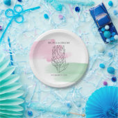 Assiettes En Carton Mariage d'aquarelle King Protea (Fête)