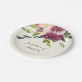 Assiettes En Carton Mariage d'aquarelle rose foncé violet (Angle)