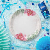 Assiettes En Carton Mariage d'aquarelle rose vif (Fête)