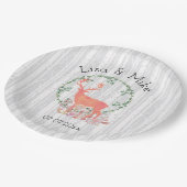 Assiettes En Carton Mariage d'aquarelle Russe Reindeer Boho (Angle)
