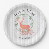 Assiettes En Carton Mariage d'aquarelle Russe Reindeer Boho (Devant)