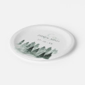 Assiettes En Carton Mariage d'aquarelle rustique Woodland (Angle)