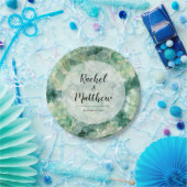 Assiettes En Carton Mariage d'aquarelle verte Abstraite moderne (Fête)