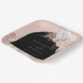 Assiettes En Carton mariage d'arche noire fleurie boho (Angulaire)