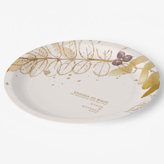 Assiettes En Carton Mariage d'automne d'or ID655 (Angle)