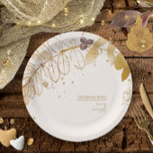 Assiettes En Carton Mariage d'automne d'or ID655