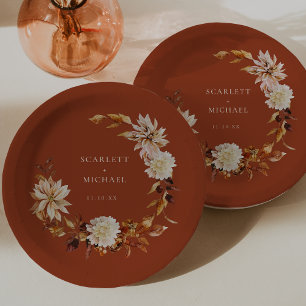 Assiettes En Carton Mariage d'automne en terre cuite