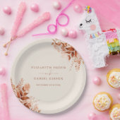 Assiettes En Carton Mariage de automne d'automne floral rustique (Fête)