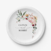 Assiettes En Carton Mariage de automne de fleurs rustiques (Devant)