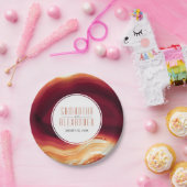 Assiettes En Carton Mariage de automne moderne de géode rouge (Fête)