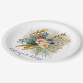 Assiettes En Carton Mariage de automne Russe Purple Gold Peony (Angle)