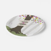 Assiettes En Carton Mariage de bois coloré (Angle)