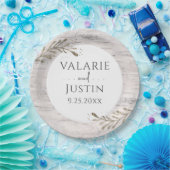 Assiettes En Carton Mariage de bois de bouleau rustique (Fête)