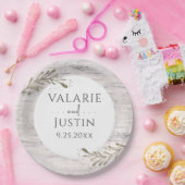 Assiettes En Carton Mariage de bois de bouleau rustique (Fête)