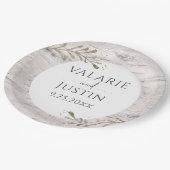 Assiettes En Carton Mariage de bois de bouleau rustique (Angle)