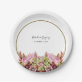 Assiettes En Carton Mariage de bouquet de fleurs sauvages rustiques (Devant)