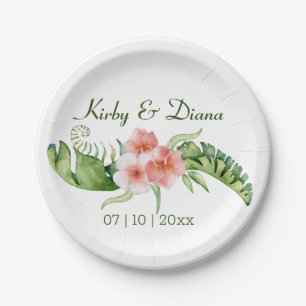 Assiettes En Carton Mariage de bouquet tropical