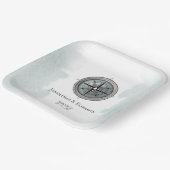 Assiettes En Carton Mariage de boussole marine vintage (Angulaire)