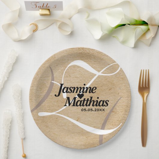 Assiettes En Carton Mariage de Burlap Vintage rustique (Mariage)