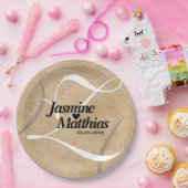 Assiettes En Carton Mariage de Burlap Vintage rustique (Fête)