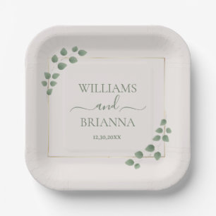 Assiettes En Carton Mariage de cadre géométrique minimaliste moderne