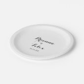 Assiettes En Carton Mariage de calligraphie moderne (Angle)