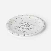 Assiettes En Carton mariage de calligraphie moderne "l'amour est doux" (Angle)