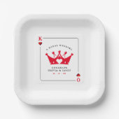 Assiettes En Carton Mariage de carte de poker King & Queen of Hearts C (Recto)