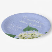 Assiettes En Carton Mariage de céréales en bois bleu hydrangea Bloom (Angle)