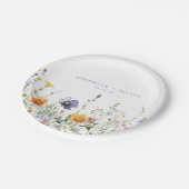 Assiettes En Carton Mariage de champ fleur sauvage (Angle)