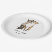 Assiettes En Carton Mariage de chats mignons (Angle)