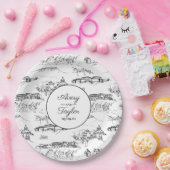 Assiettes En Carton Mariage de Chattanooga Toile Noir et Blanc (Fête)