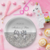 Assiettes En Carton Mariage de cordes en argent Faux personnalisées (Fête)