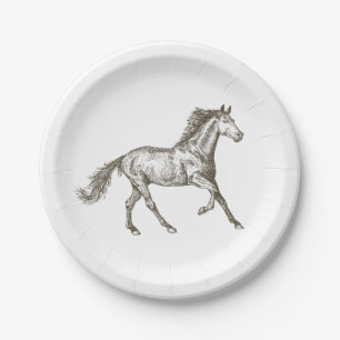Assiettes En Carton Mariage de Country Horse Fête de l'mariée de l'O