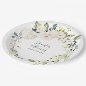 Assiettes En Carton Mariage de courme d'aquarelle blanche (Angle)